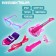 Toy musical guitar "Play and sing", with a microphone, sound effects, pink color