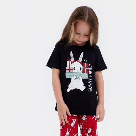 Пижама для девочки новогодняя KAFTAN "Bunny Family", размер 32 (110-116)-2
