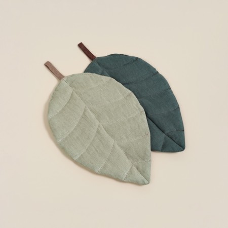 SLAR HOME-2 kitchen "Green Leaves" 26x18 cm, 100% flax, synthetic winterizer, 200g/m2