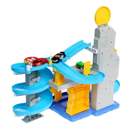 Parking "City" with 6 cars and elevator, light and sound-3