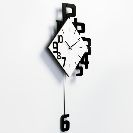 Wall clock, series: pendulum, smooth move, 34 x 64 cm-3