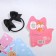 Hair elastic band with a fox bow 9.5 x 8 cm