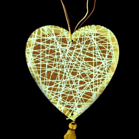 Decorative suspension "Heart", with backlight, 10.5 × 67 cm, gold-3