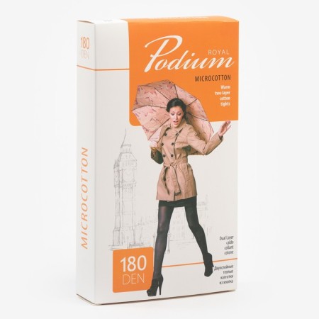Women's tights Podium Microcotton 180 den, black color (nero), size 5