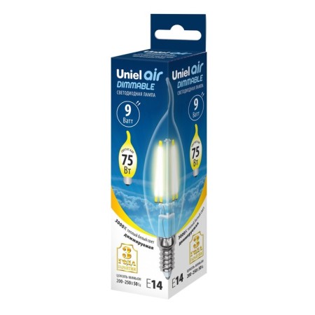 LED LED Uniel, E14, 9 W, 3000K, glow warm white-1