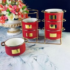 A set of Lenardi Multicolor broths, on a stand, 500 ml, 6 pcs