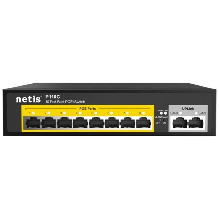 NETIS P110C switch (L2) 10x100Mbit/s 8POE+ 120W Unguided