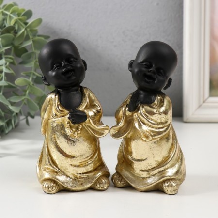 Polystone souvenir "Little Buddha in gold. Joy" MIX 6x5.6x13 cm