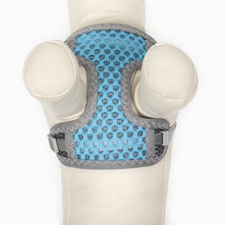 AMUNICE kit with a soft breathing harness and a round leash 120 x 1 cm, blue-7