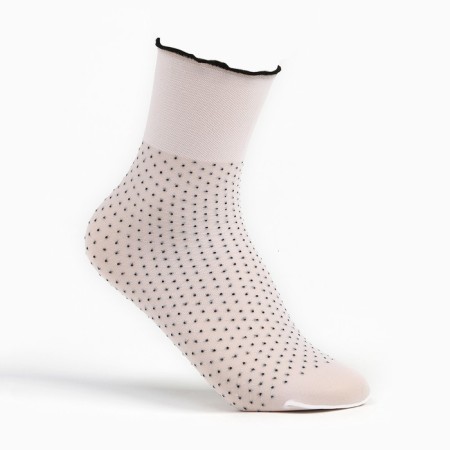 Socks for girls with dots CE Point, white color (Bianco), size 18-20