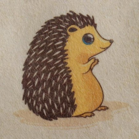 Bath hat with a children's print "Hedgehog", white-3
