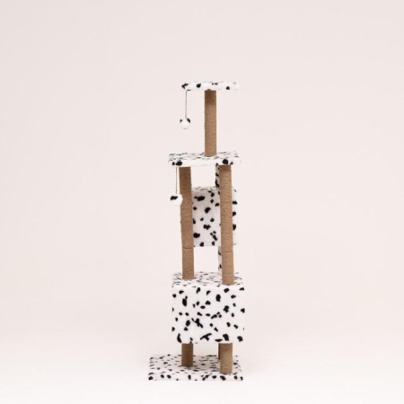 House for cats with a claw, with a site and shelf, 65 x 51 x 173 cm, Dalmatian-2