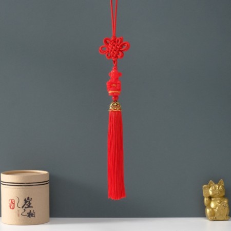 Plastic suspension, textile "Elder" red 2.2x4.5x33 cm