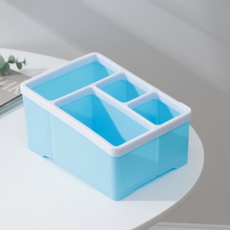 Homemade little things stand, 4 sections, 18 × 14.5 × 9.5 cm, color mix-1