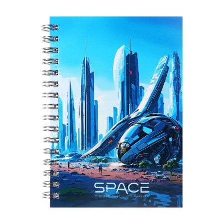 Note book A6, 80 sheets in a cage on the crest of Future Style, covered Cardboard, OFSET block 60 g/m2, mix-3