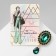 Obval brooch with a drop, green color in gold