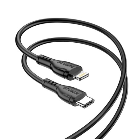 Cable Borofone BX51, Type -C - Lightning, 2.4 A, 1 m, PVC braid, black-2