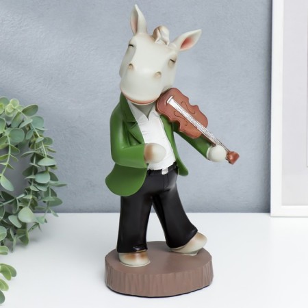 Polystone souvenir "Bremen musicians. Horse with violin" 31.5x15x15.5 cm-1