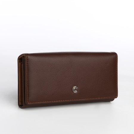 Women's wallet on a magnet, brown color