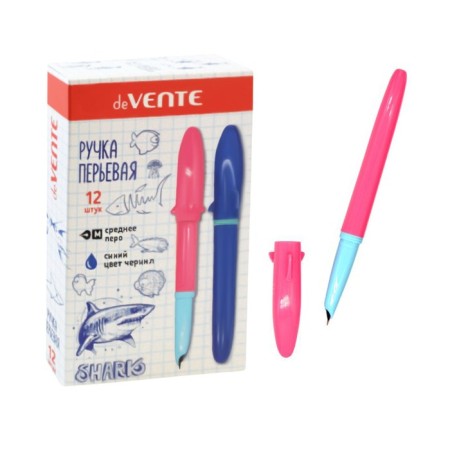 School feature pen, Davente Shak M with 1 can 0.8 ml, blue/black, mix x 4 colors, cardboard box