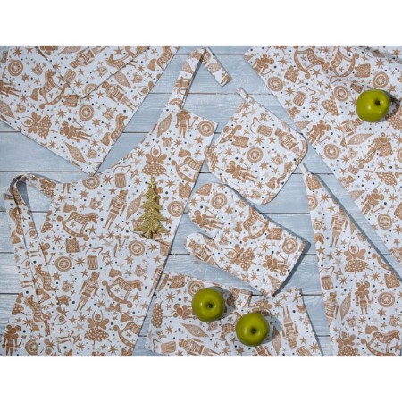 Kitchen towel Nutcracker, size 45x60 cm, beige color-1