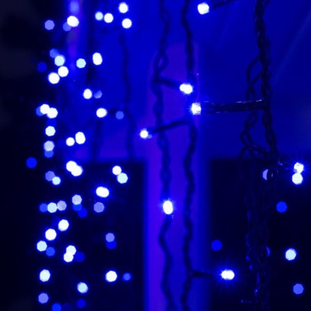 Garland "fringe" 3 × 0.9 m, IP44, UMS, dark thread, 232 LED, blue glow, 220 V-2