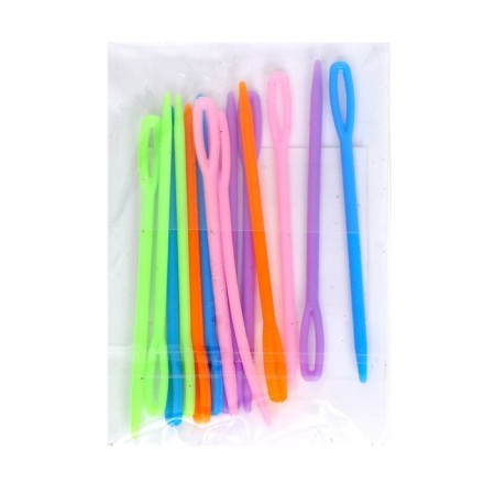 The needle is plastic, set 20 pcs., Size 1 pc. - 5.7 cm, Mix colors-4
