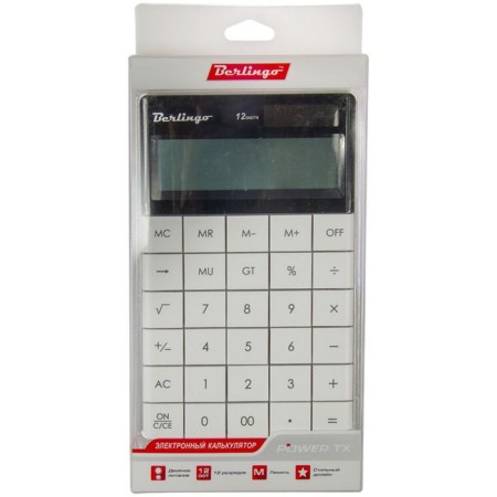 Calculator desktop 12 categories, double power, 165x105x13 mm, white-1