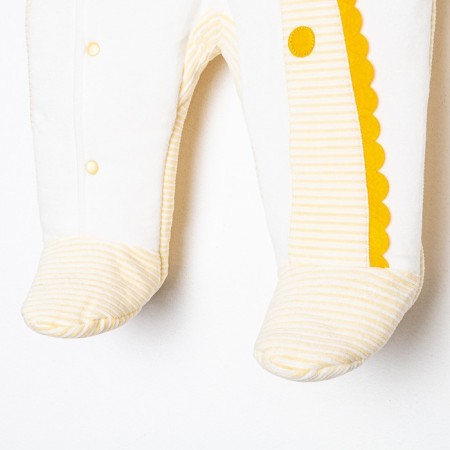 The jumpsuit is insulated, yellow color, height 74-2