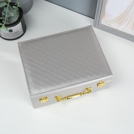 Casket to the leatherette for jewelry "Slaged" silver 8.5x23.5x19 cm-4