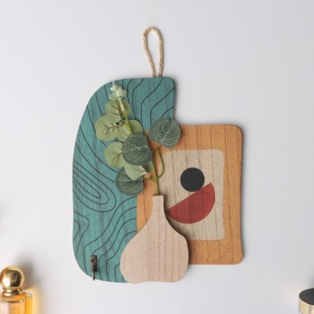 Decorative wood hooks "Abstraction. Vase with flower" 1.5x19.5x23.5 cm
