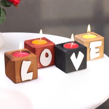Interior candlestick 4 pcs with the inscription Love, color: 