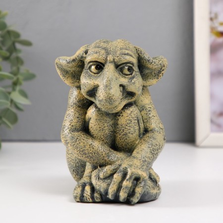 Figure "Little Garden Troll" height 13 cm, width 11.5 cm, length 9.5 cm.-1
