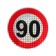 A car sticker, reflective "90 km/h", D 14 cm