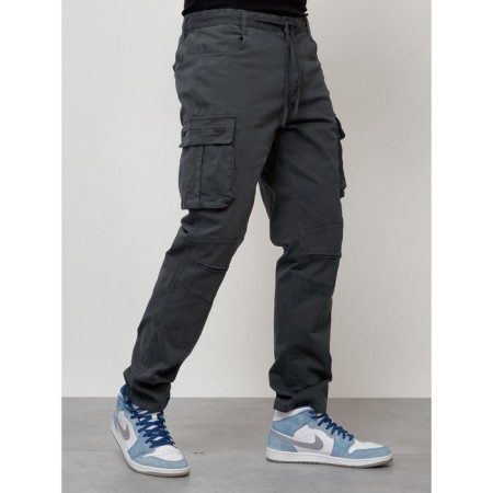 Cargo jeans men, size 44-46, dark gray color-6