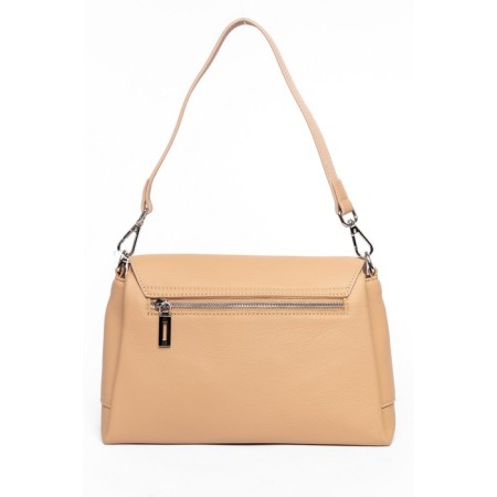 Female bag, genuine leather, ludor beige, 26x11x18 cm-1