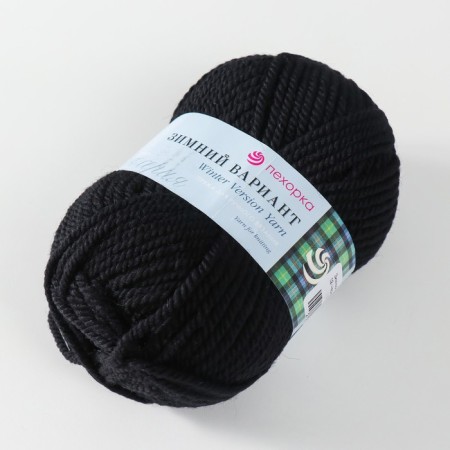 Yarn "Winter option" 95% implements, 5% acrylic volume 100m/100g (02-black)-2