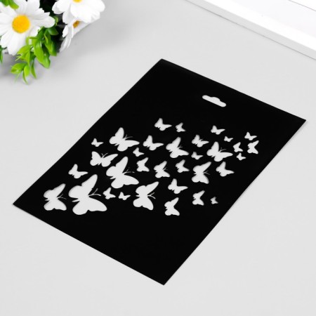 Plastic stencil "Butterflies" 14.5x20cm-1