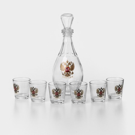Set for wine "Eagle", 7 items: Capherine, glasses 6 pcs