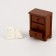 Miniature puppet "bedside table with a cat"