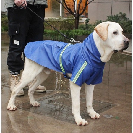 Dog jacket with lining, size L (ds 35, og 47 cm, weight 6-10 kg), blue