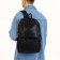 Male backpack of artificial leather with lightning, black color