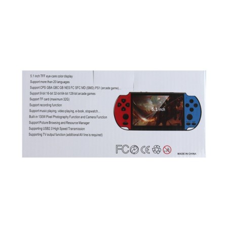 Game console X7 Plus, AV cable, 8 bits, 7000 games, blue-red-16