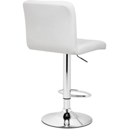 Barpered chair PASKAL Metal/Eco -leather, chrome/white 43x53x89 cm-3