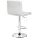 Barpered chair PASKAL Metal/Eco -leather, chrome/white 43x53x89 cm
