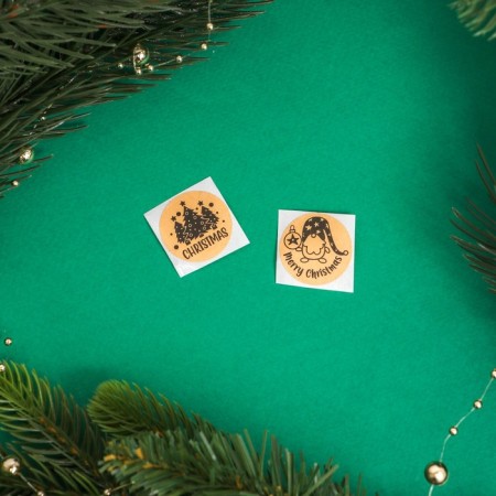 Stickers in the roll "Christmas", 500 pcs, 2.5 x 2.5 cm-3