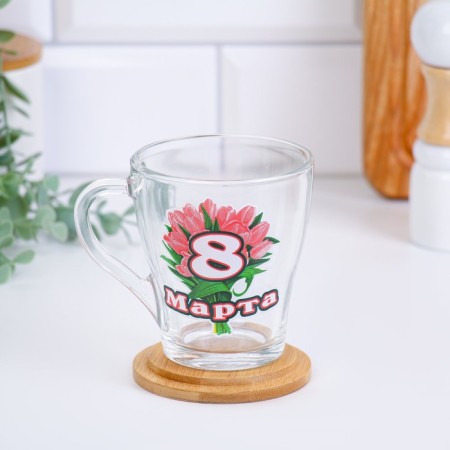 Mug "since March 8" bouquet of tulips, 200ml-3