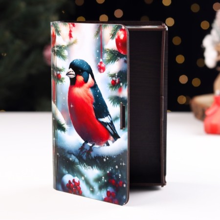 Book-Shkatulk # 2 "Bullfigure on the Christmas tree", 19x13x5 cm-2