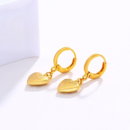 Earrings Metal Xuping Heart, Color Gold-3