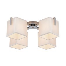 Stanley chandelier, 4x75W E27 chrome, white